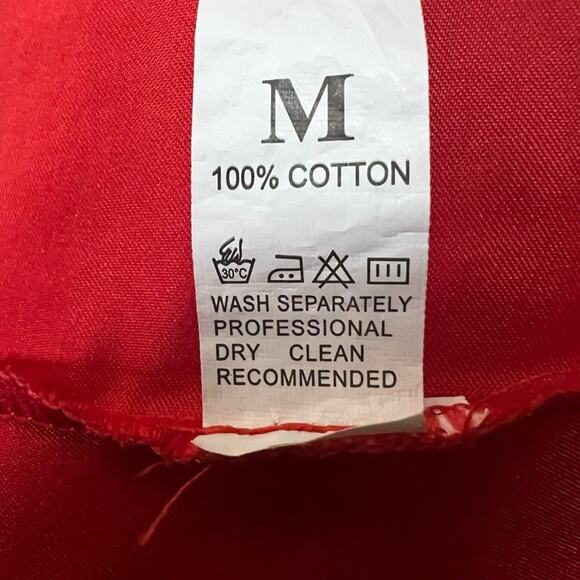 Rare Vintage Red Satin Slip Dress | 100% Cotton | Silver Lace Appliqué Glam | M - Picture 4 of 7